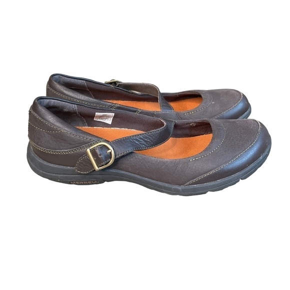 Merrell Dassie Mary Jane Shoes Espresso Brown Leather Slip On Womens Size 7.5 - Picture 7 of 11